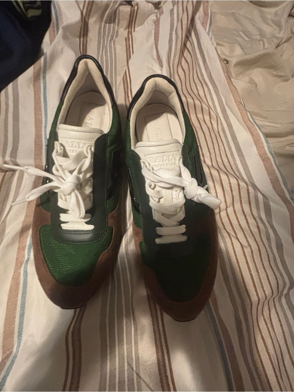 Green & Brown Men's luxury Bally Sneakers - Unbranded